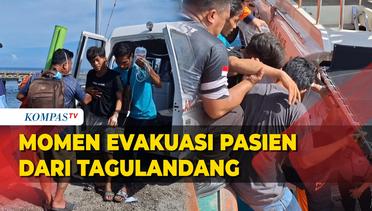 Suasana Evakuasi Warga Sakit Terdampak Gunung Ruang Nebeng Speed Boat