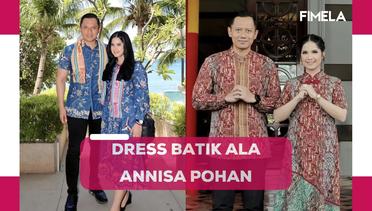 6 Inspirasi Dress Batik ala Annisa Pohan, Pancarkan Siluet Sederhana Namun Bersahaja