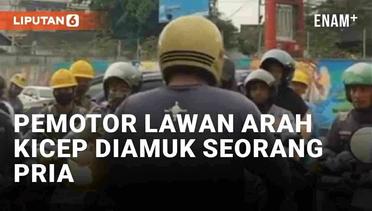 Aksi Pria Amuk Pemotor Lawan Arah Massal di Balikpapan, Langsung Bikin Kicep