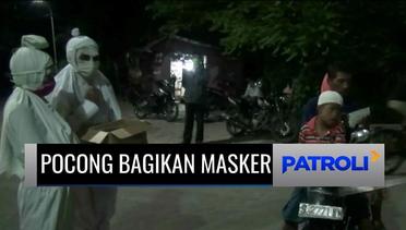 Unik! Cuma di Indonesia Pocong Bagi-bagi Masker