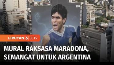 Mural Raksasa Diego Maradona Bentuk Dukungan untuk Timnas Argentina di Piala Dunia | Liputan 6