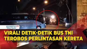 VIral! Detik-Detik Video Amatir Warga Rekam Bus TNI AL Terobos Perlintasan Kereta Api di Kota Malang