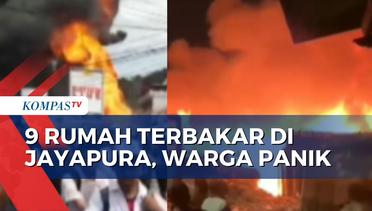 Kebakaran 9 Rumah di Jayapura, 6 Mobil Damkar dan 2 Water Canon Diterjunkan ke Lokasi