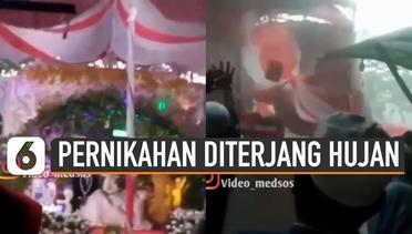 Viral Acara Pernikahan Diterjang Hujan Badai