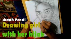 Pencil Sketch | Drawing Girl With Her Hijab