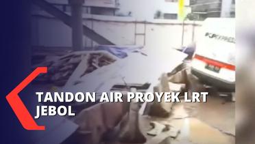 Tandon Air Proyek LRT di Jalan Haji Rasuna Said Jebol, 4 Pemotor Terluka