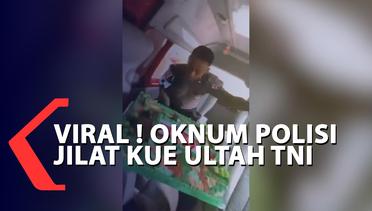 Viral ! Oknum Polisi Jilat Kue Ultah TNI