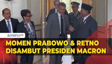 Momen Menhan Prabowo dan Menlu Retno Temui Presiden Macron di Istana Elysee, Perancis
