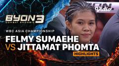 Felmy Sumaehe vs Jittamat Phomta - Highlights | WBC Asia Championship | Byon Combat Showbiz Vol.3