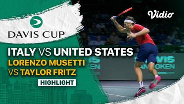 Highlights | Quarterfinal: Italy vs United States | Lorenzo Musetti vs Taylor Fritz | Davis Cup 2022
