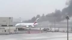 Detik Detik Pesawat Emirates Mengalami Crash Landing dan Terbakar