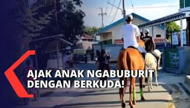 Pemilik Kandang Kuda di Balikpapan Edukasi Sambil Ajak Anak-anak Ngabuburit dengan Berkuda