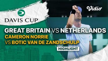 Highlights | Grup D Great Britain vs Netherlands | Cameron Norrie vs Botic van de Zandschulp | Davis Cup 2022