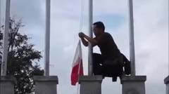 Selain di Malasya, Pemasangan bendera merah putih juga terbalik di Thailand