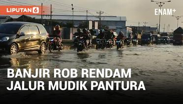 Jalur Mudik Pantura Semarang-Demak Terendam Banjir Rob