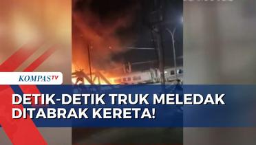 Truk Trailer Meledak Ditabrak Kerta di Semarang!