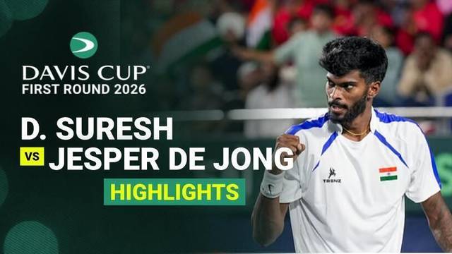 Dhakshineswar Suresh (IND) vs Jesper De Jong (NED) - Highlight | Davis Cup 2026