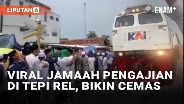 Viral Jamaah Ikuti Pengajian di Tepi Rel Kereta, Bikin Cemas Warganet