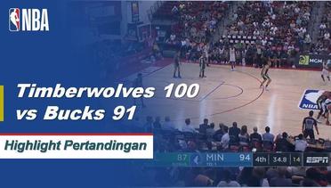NBA I Cuplikan Pertandingan : Timberwolves 100 vs Bucks 91  | Summer League 2019