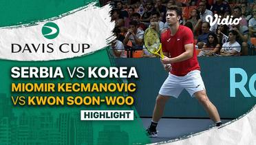 Highlights | Grup B: Serbia vs Korea: Miomir Kecmanovic vs Kwon Soon-woo | Davis Cup 2022