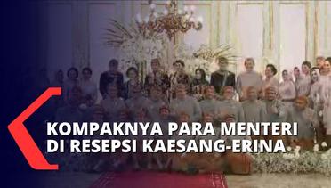 Kompak! Para Menteri Kabinet Indonesia Maju Berpose Love Sign di Resepsi Kaesang-Erina
