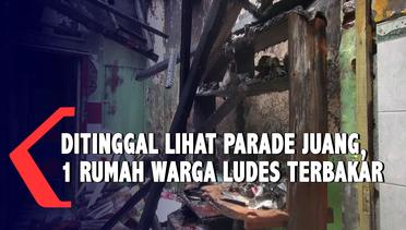 Ditinggal Lihat Parade Juang, Satu Rumah Warga Surabaya Ludes Terbakar
