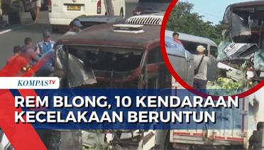 Diduga Bus Rem Blong, 10 Kendaraan Alami Kecelakaan Beruntun di Tol Cipularang