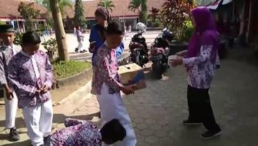 Aksi Siswa SD di Banyumas Berkeliling Galang Dana Bantu Korban Gempa Lombok
