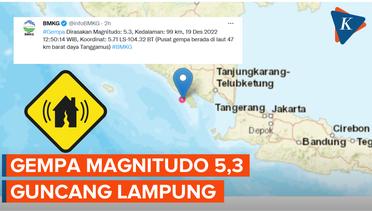 Lampung Diguncang Gempa Magnitudo 5,3