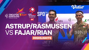 Kim Astrup/Anders Skaarup Rasmussen (DEN) vs Fajar Alfian/Muhammad Rian Ardianto (INA) - Highlights | KFF Singapore Badminton Open 2024 - Men's Doubles