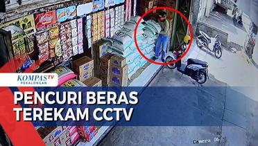 Viral! Pencuri Beras 100 Kg Terekam CCTV, Begini Aksinya