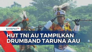 PasukanDefile Drumband Taruna AAU Ikut Meriahkan HUT Ke-77 TNI AU