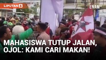 Viral! Driver Ojol Ribut dengan Mahasiswa yang Tutup Jalan untuk Demo di Medan