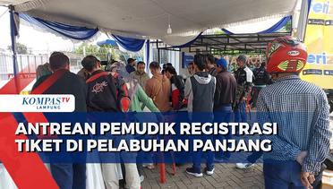 Antrean Pemudik Registrasi Tiket di Pelabuhan Panjang