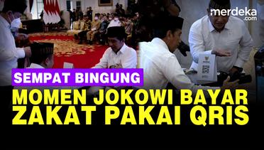 Sempat Bingung, Jokowi Bayar Zakat Dibantu Robot Baznas