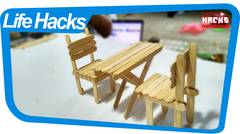 Life Hacks - Trik Kreatif Membuat Miniatur Meja dan Kursi Dari Stik Es Krim