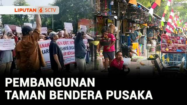 Meski Ditolak Pedagang, Pramono dan Megawati Groundbreaking Taman Bendera Pusaka | Liputan 6