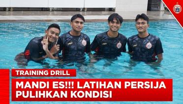 ICE BATH!!! Recovery Training Persija Muda di Hotel Tempat Menginap | Training Drill