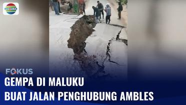 Jalan Penghubung Ambles Usai Gempa Maluku, Pengendara Masih Ada yang Nekat Melintas| Fokus