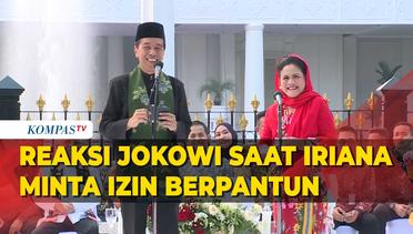 Reaksi Jokowi Saat Iriana Minta Izin Berpantun di Istana Berkebaya