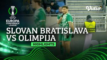 Slovan Bratislava vs Olimpija - Highlights | UEFA Europa Conference League 2023/24