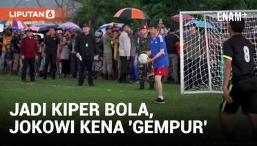 Pakai No 22, Jokowi Main Bola di Manggarai Barat