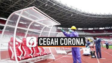 Cegah Corona, Stadion GBK Disemprot Disinfektan