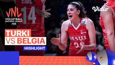 Match Highlights | Turki vs Belgia | Women's Volleyball Nations League 2022