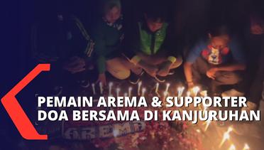 Pemain Arema FC dan Supporter Doa Bersama di Stadion Kanjuruhan