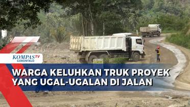 Warga Desa Kopi Keluhkan Truk Pengangkut Material Proyek Waduk Bulango Ulu yang Ugal-Ugalan