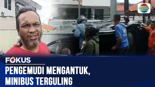Minibus Terguling di Duren Sawit, Diduga Sopir Mengantuk Tabrak Tiang Trotoar | Fokus