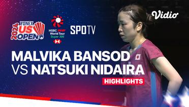 Malvika Bansod (IND) vs Natsuki Nidaira (JPN) - Highlights | Yonex US Open 2024 - Women's Singles