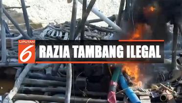 Petugas Bakar Puluhan Rakit Pencari Timah di Tambang Ilegal di Bangka Belitung - Liputan 6 Pagi