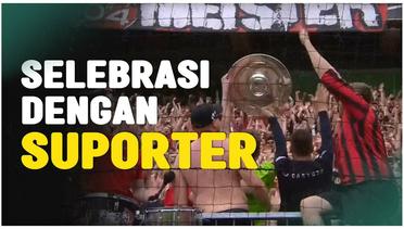 Momen Xabi Alonso Rayakan Gelar Juara Bundesliga dengan Fans Bayer Leverkusen di Tribun Penonton